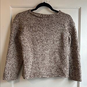 White and brown sweater